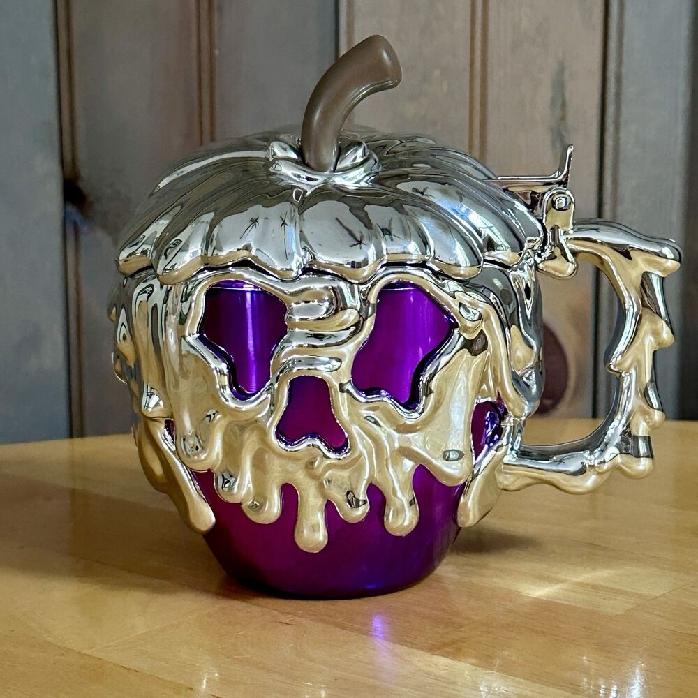 Disney Parks 100th Anniversary Purple & Chrome Snow White Poison Apple Mug Cup